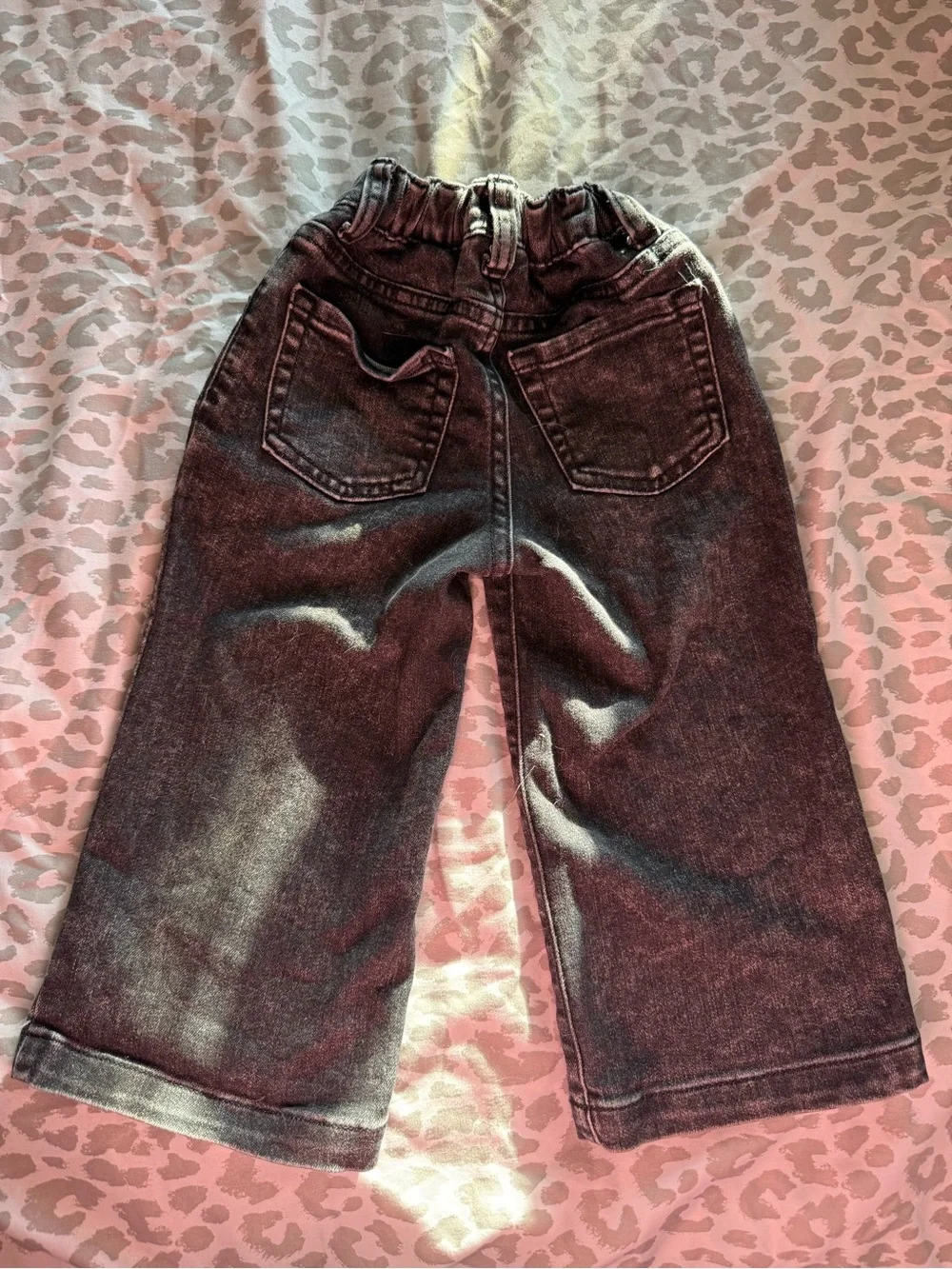 Cat and Jack Toddler Girls Wide-Leg Embroidered Floral Jeans - Black